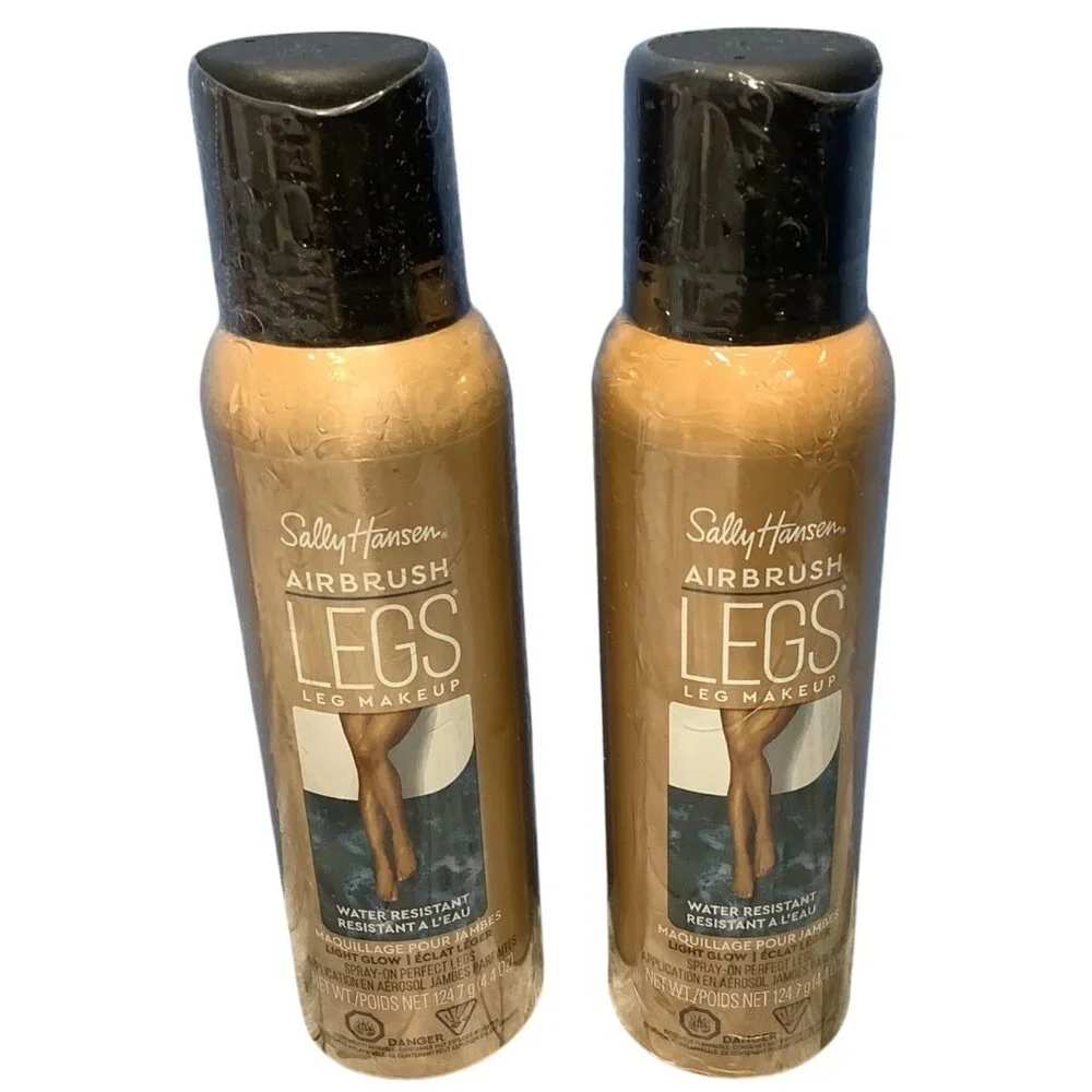 2 Sally Hansen Airbrush Legs Spray On Makeup Light Glow 4.4 oz Water Resistant
